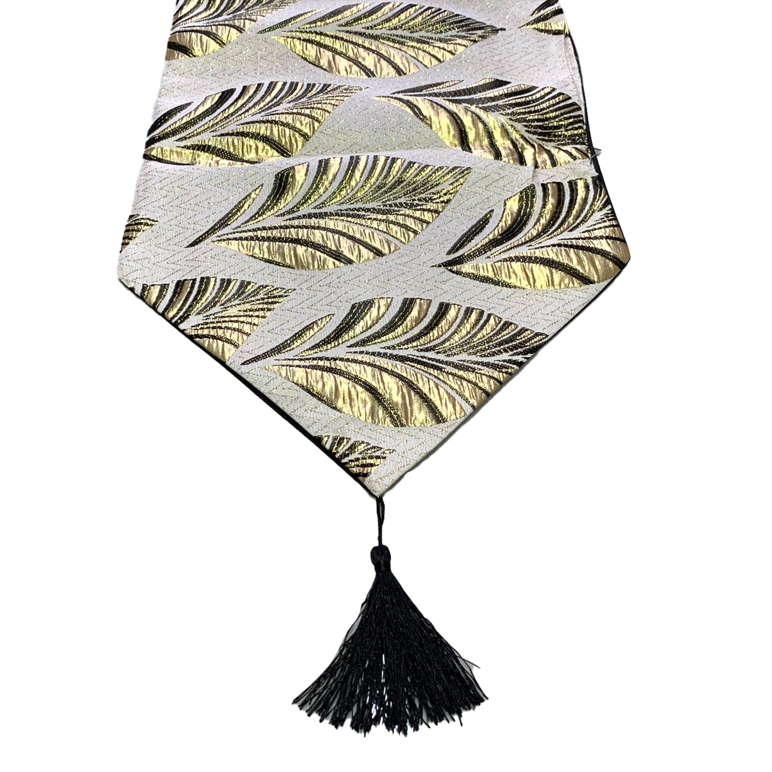 Camino De Mesa Con Diseño Negro con Dorado