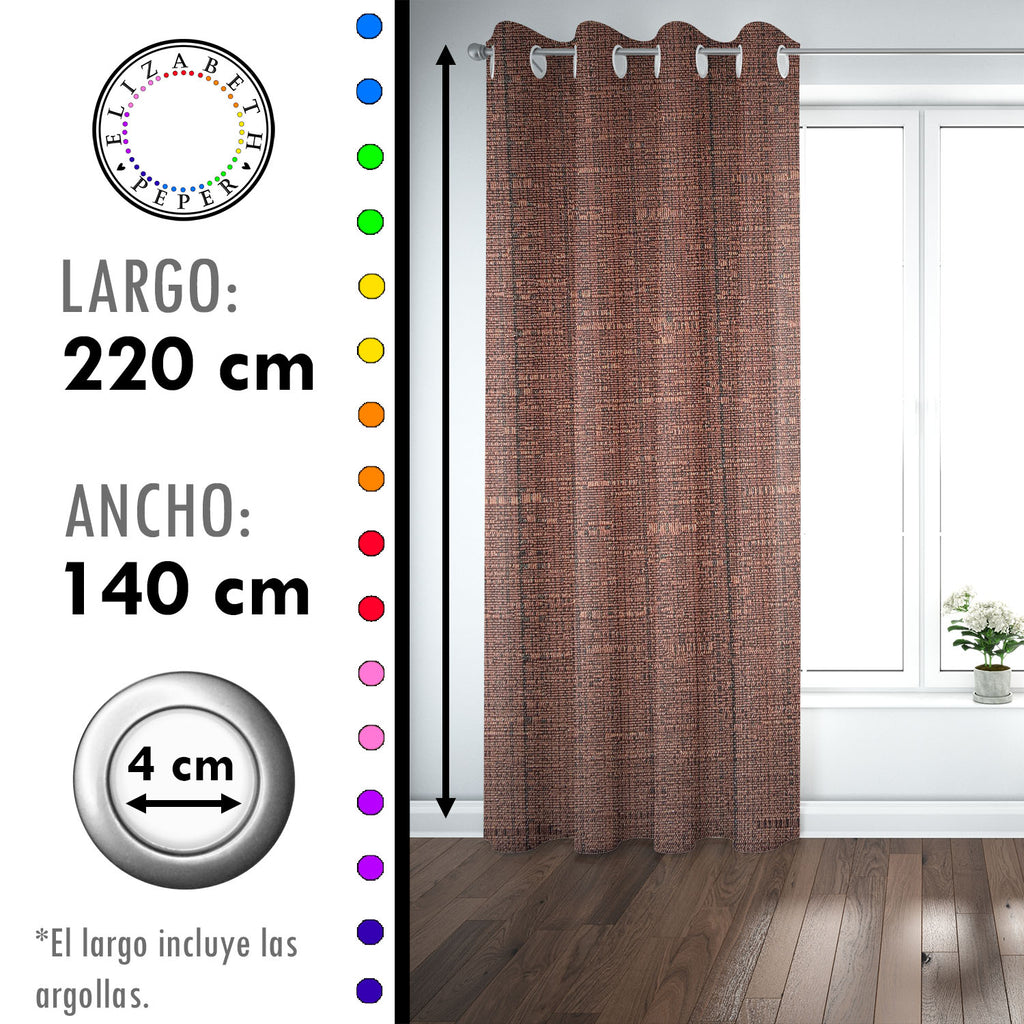 Set de Cortinas Hogar 2 Paños de 140 x 220 cm Cafe