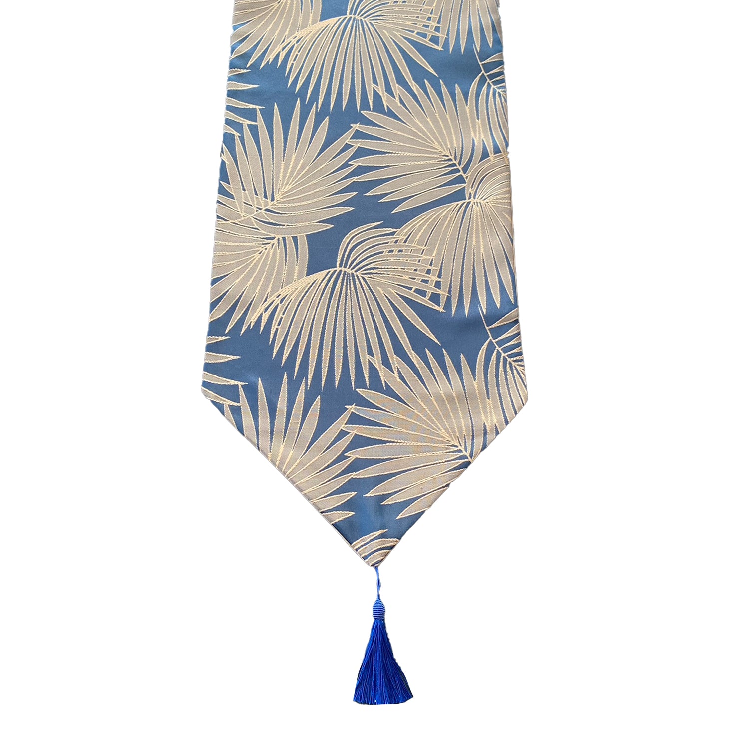 Camino De Mesa Con Diseño Azul y Dorado