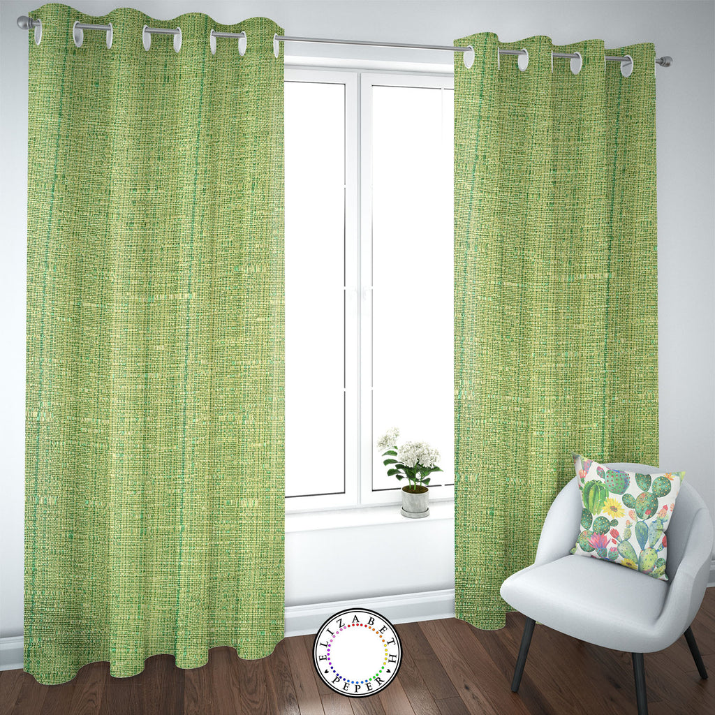 Set de Cortinas Hogar 2 Paños de 140 x 220 cm Verde