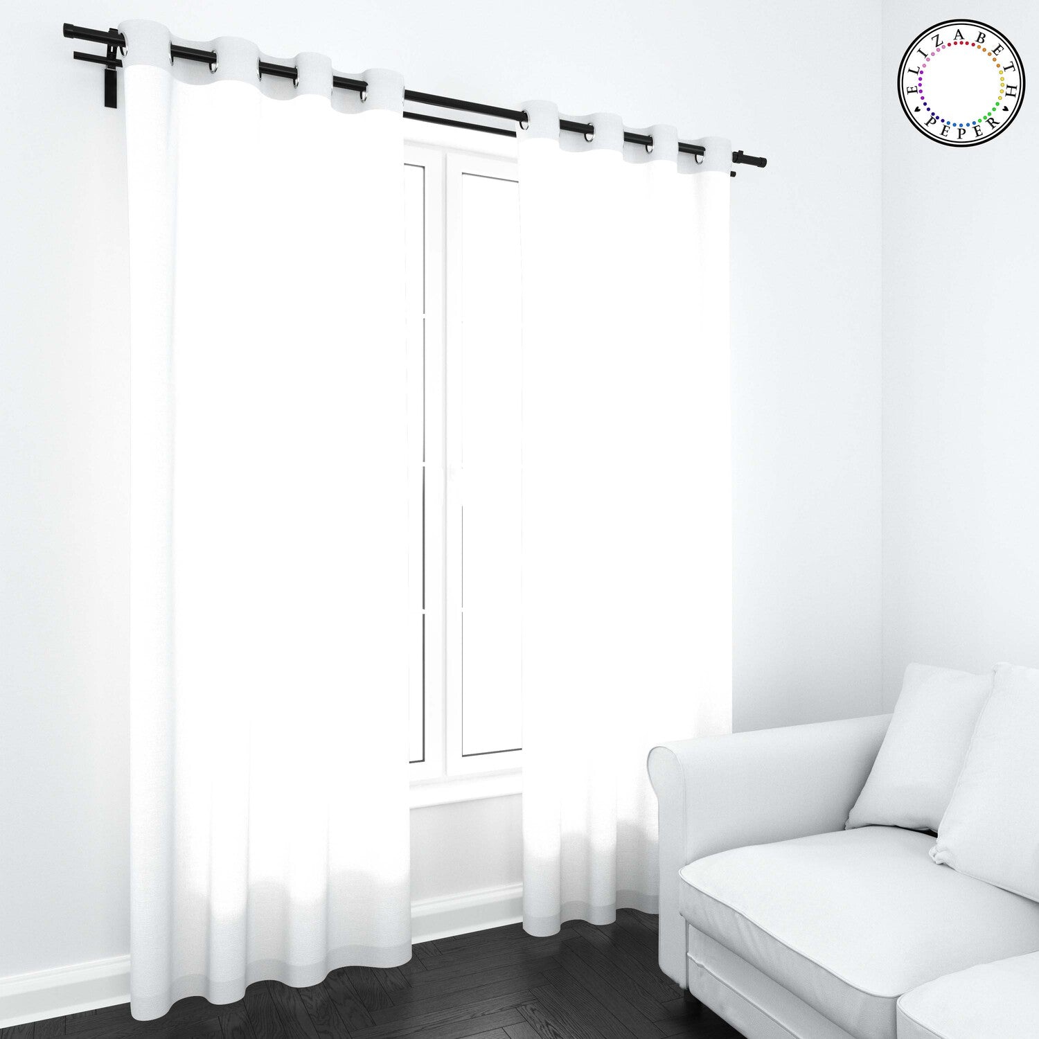 Set de Cortinas Visillo 2 Paños de 140 x 220 cm Blanco