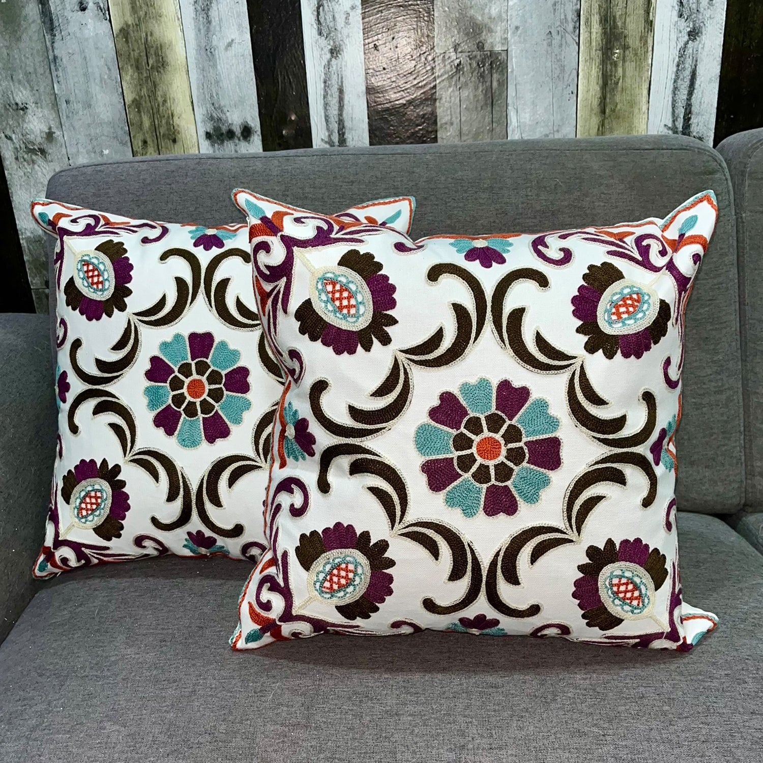 Funda Cojin Decorativo Diseño Jaipur Morado 45x45