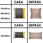 Funda Cojín Decorativo EcoCuero Cafe Beige Amarillo