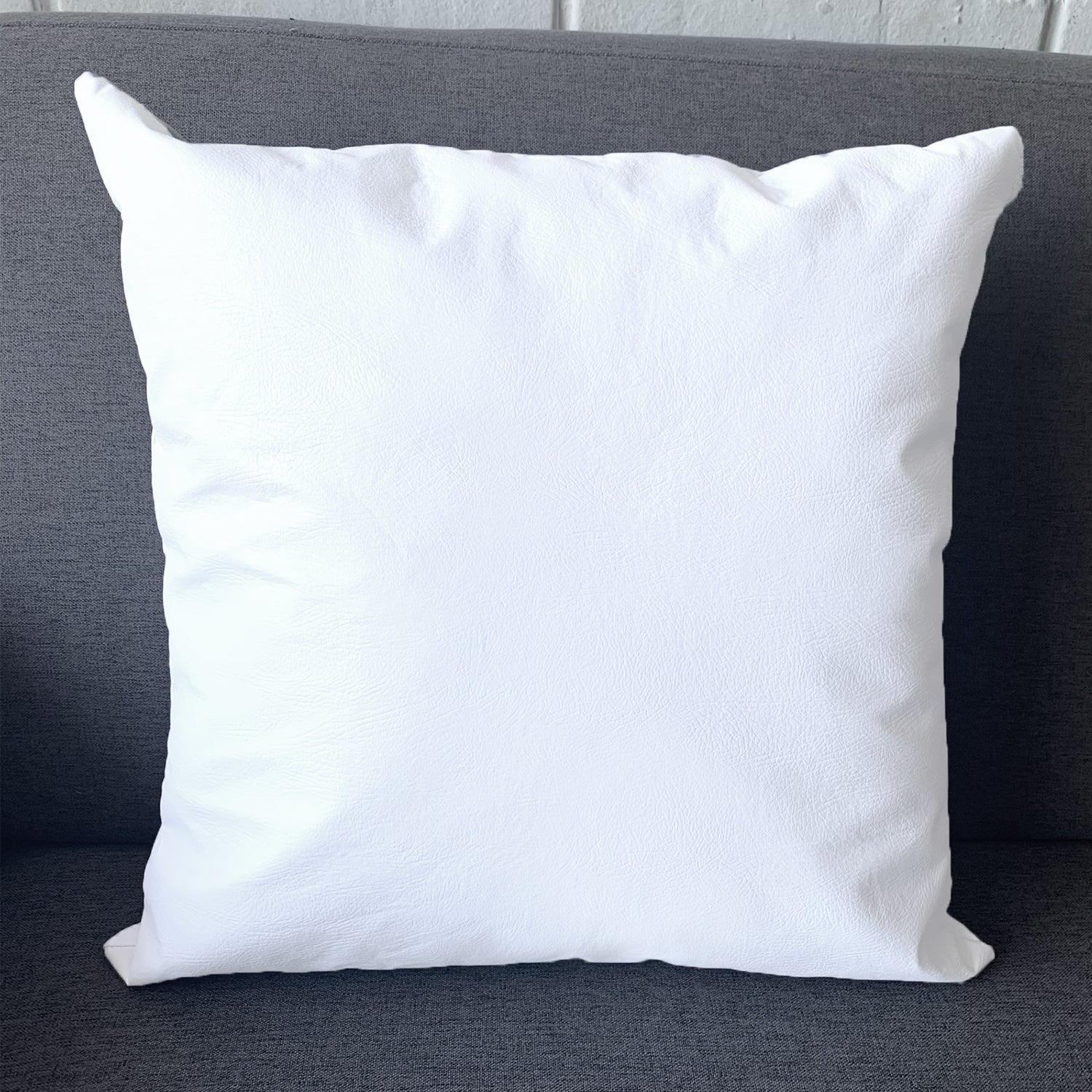 Funda Cojín Decorativo EcoCuero Blanco