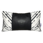 Funda Cojín Decorativo EcoCuero Gris y Negro