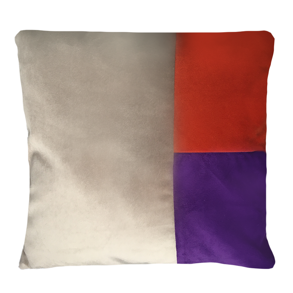 Funda Cojín Decorativo diseño Beige Naranjo y Morado