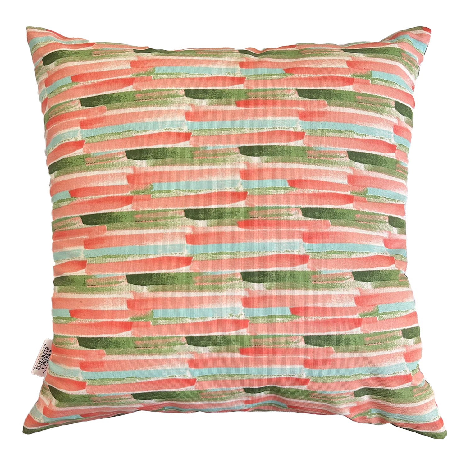 Funda Cojin Decorativo Diseño Pinceles Rosa Verde