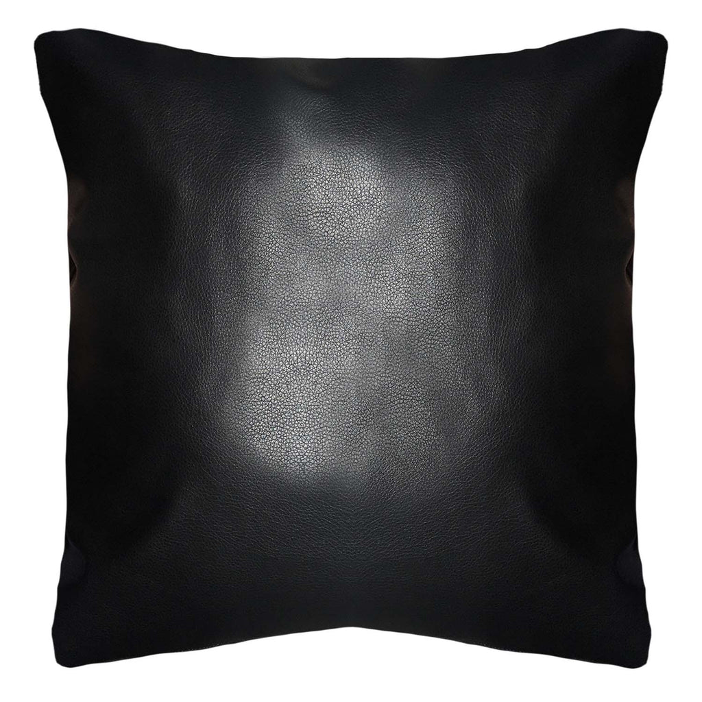 Funda Cojín Decorativo EcoCuero Negro