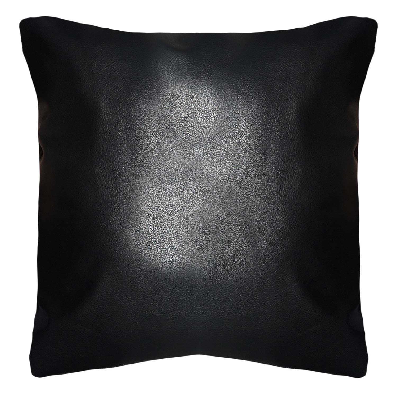 Funda Cojín Decorativo EcoCuero Negro