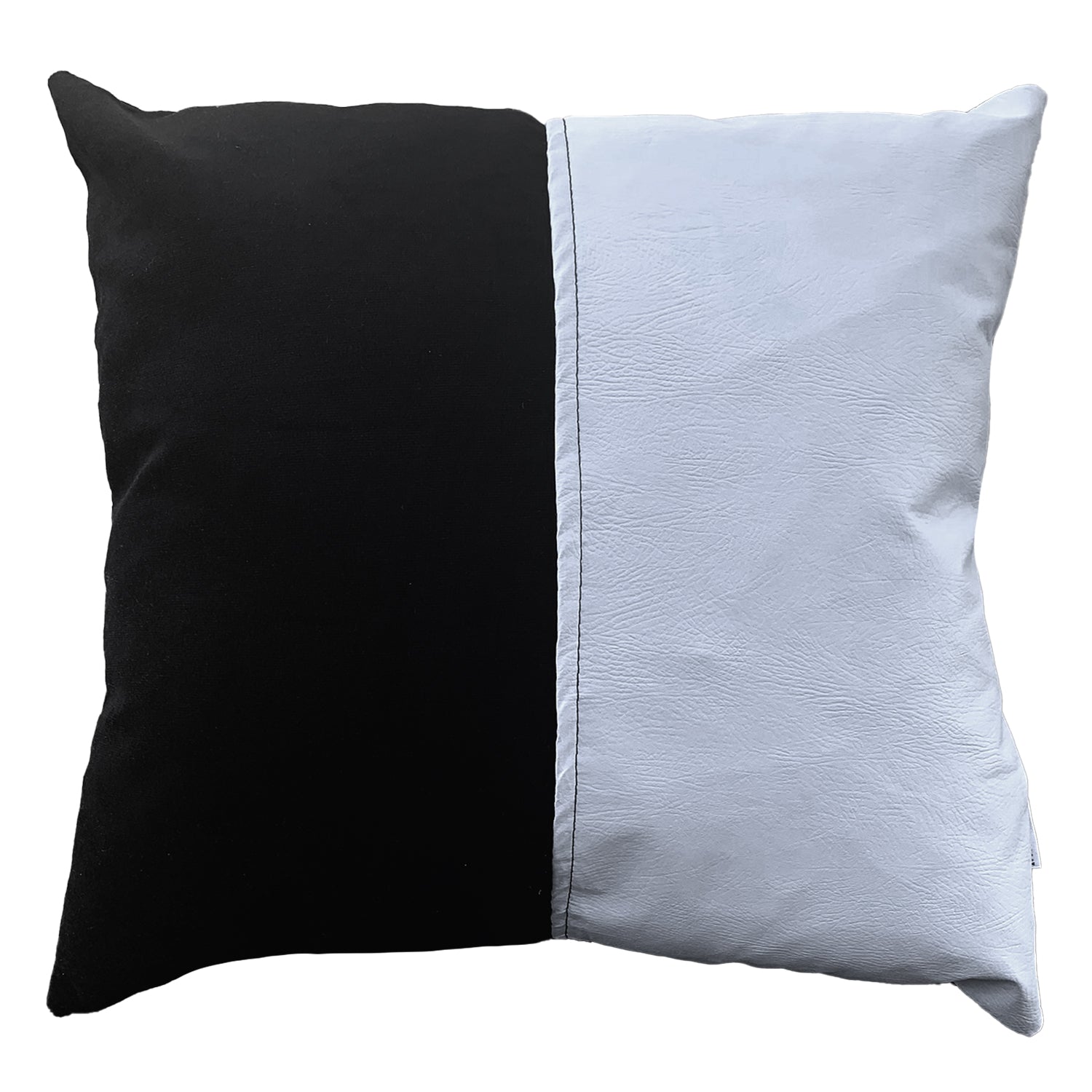 Funda Cojín Decorativo EcoCuero Blanco y Negro