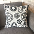 Funda Cojín Decorativo diseño Mandalas Blanco, Negro