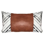 Funda Cojín Decorativo EcoCuero Gris y Beige