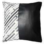 Funda Cojín Decorativo EcoCuero Gris y Negro