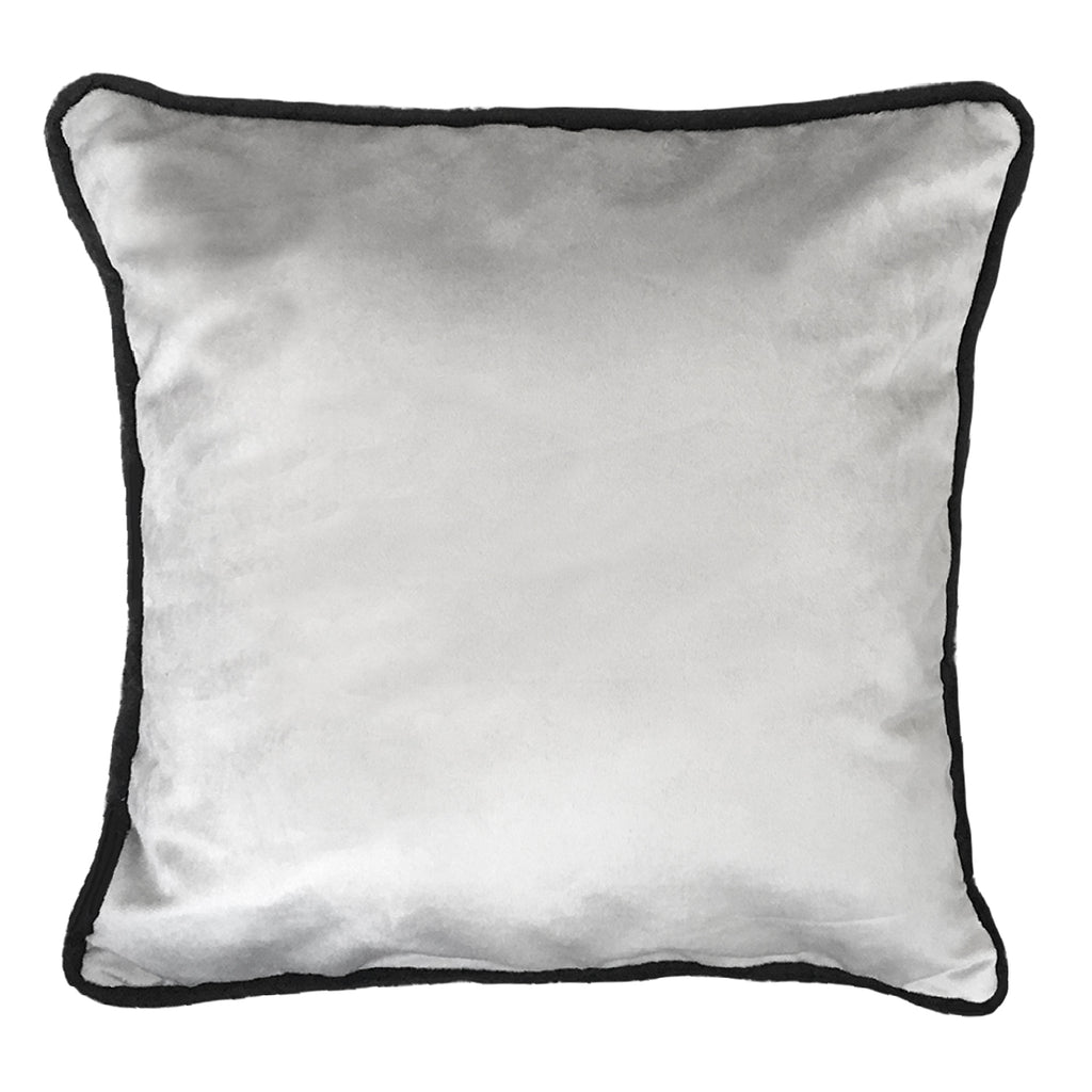 Funda Cojín Decorativo diseño Gris y borde Negro