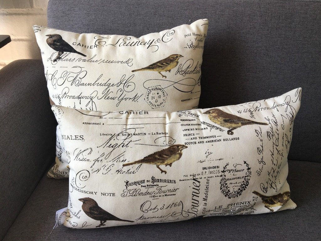 Funda para Cojín Decorativo Aves Crema
