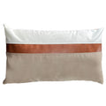 Funda Cojín Decorativo diseño Blanco Beige Ecocuero
