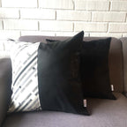 Funda Cojín Decorativo EcoCuero Gris y Negro