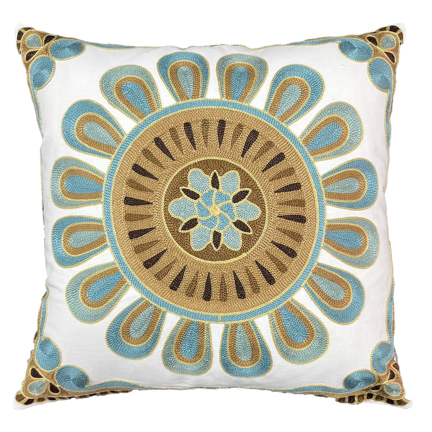 Funda Cojin Decorativo Diseño Bangalore Dorado 45x45