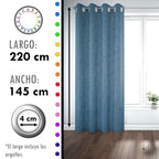 Set de Cortinas Textura Lino 2 Paños de 145 x 220 cm Azul