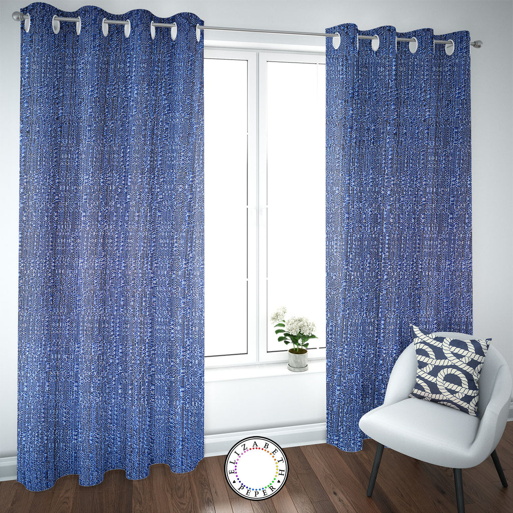 Set de Cortinas Hogar 2 Paños de 140 x 220 cm Azul