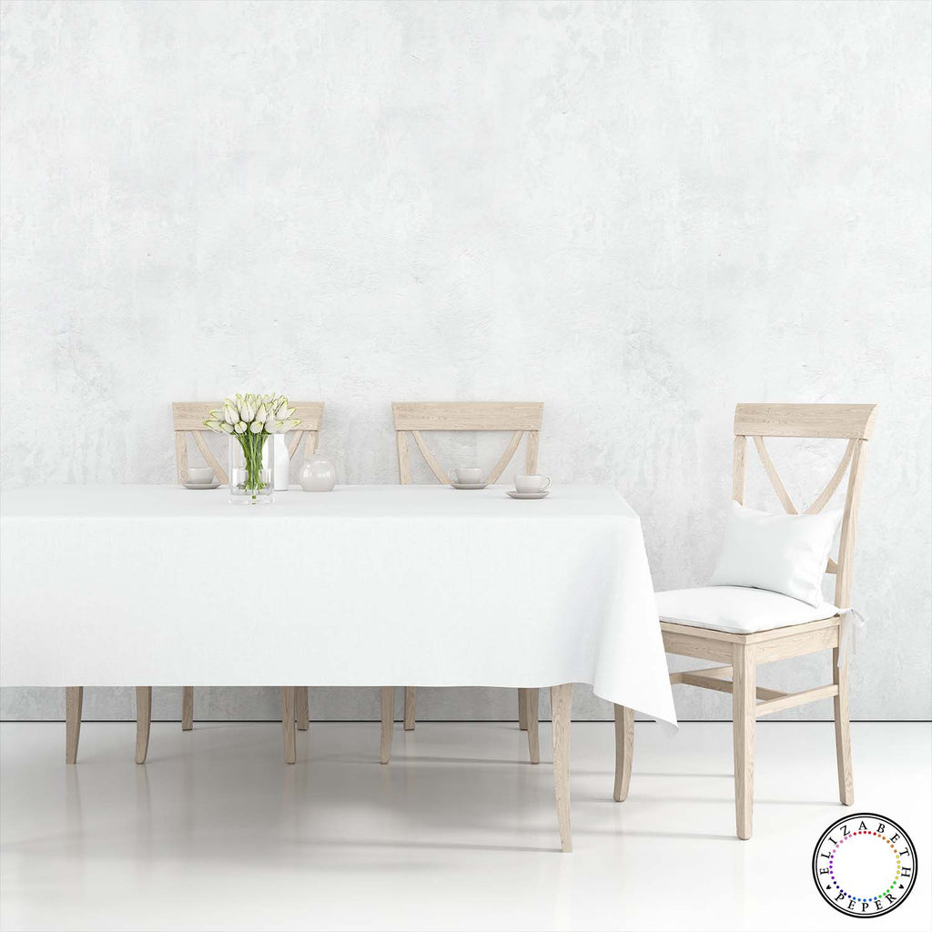 Mantel Para Mesa De Tela Color Blanco