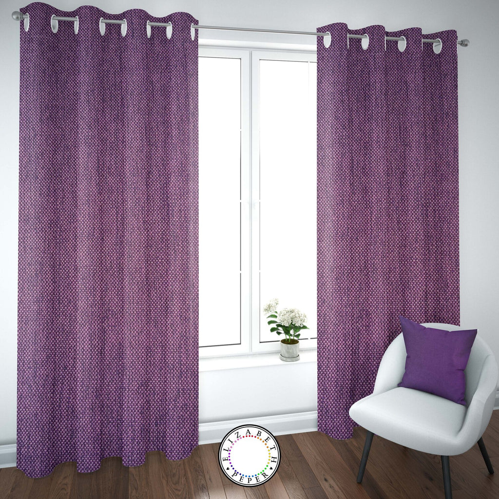 Set de Cortinas Textura Lino 2 Paños de 145 x 220 cm Morado