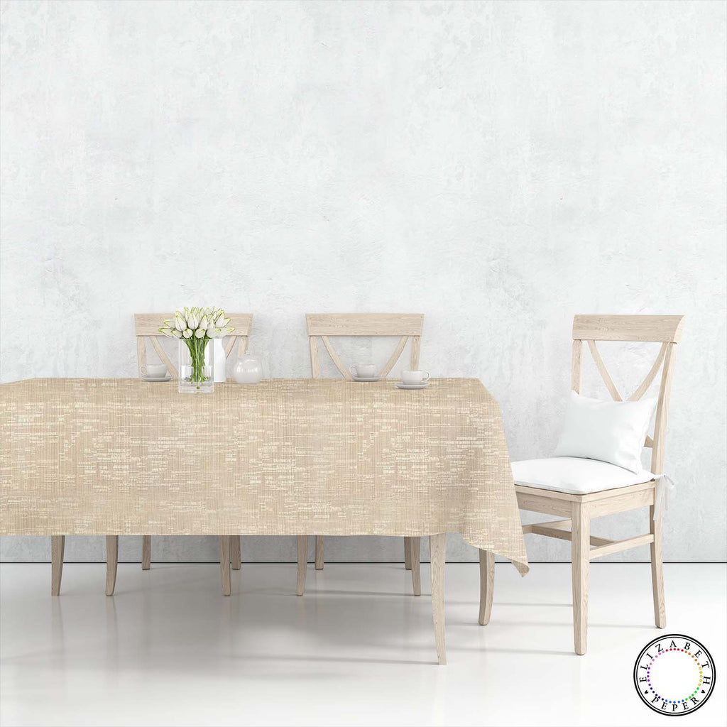 Mantel Para Mesa De Tela Color Textura Crema