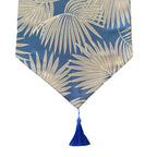 Camino De Mesa Con Diseño Azul y Dorado