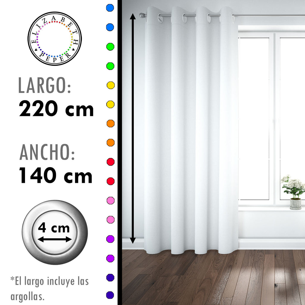 Set de Cortinas Blackout 2 Paños de 140 x 220 cm Blanco
