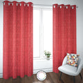 Set de Cortinas Hogar 2 Paños de 140 x 220 cm Rojo