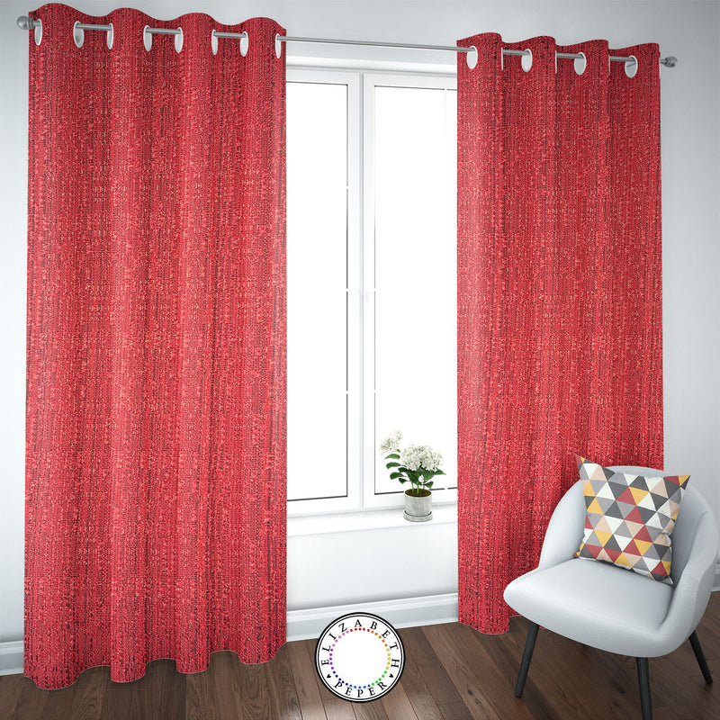 Set de Cortinas Hogar 2 Paños de 140 x 220 cm Rojo