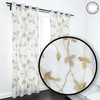 Set de Cortinas Visillo 2 Paños de 140 x 220 cm Dorado