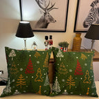 Funda Cojin Decorativo Diseño Festivo Verde