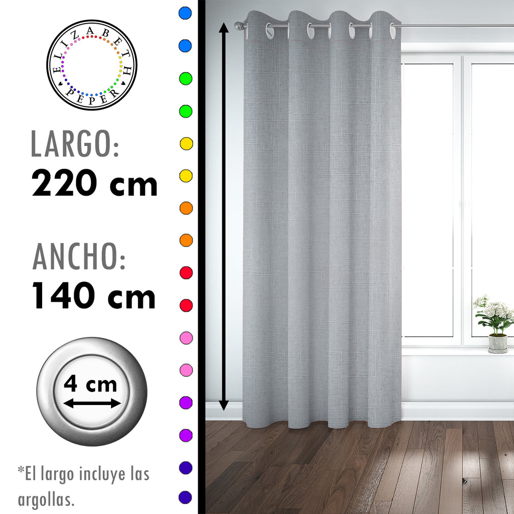 Set de Cortinas Blackout 2 Paños de 140 x 220 cm Gris Perla