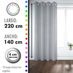 Set de Cortinas Blackout 2 Paños de 140 x 220 cm Gris Perla