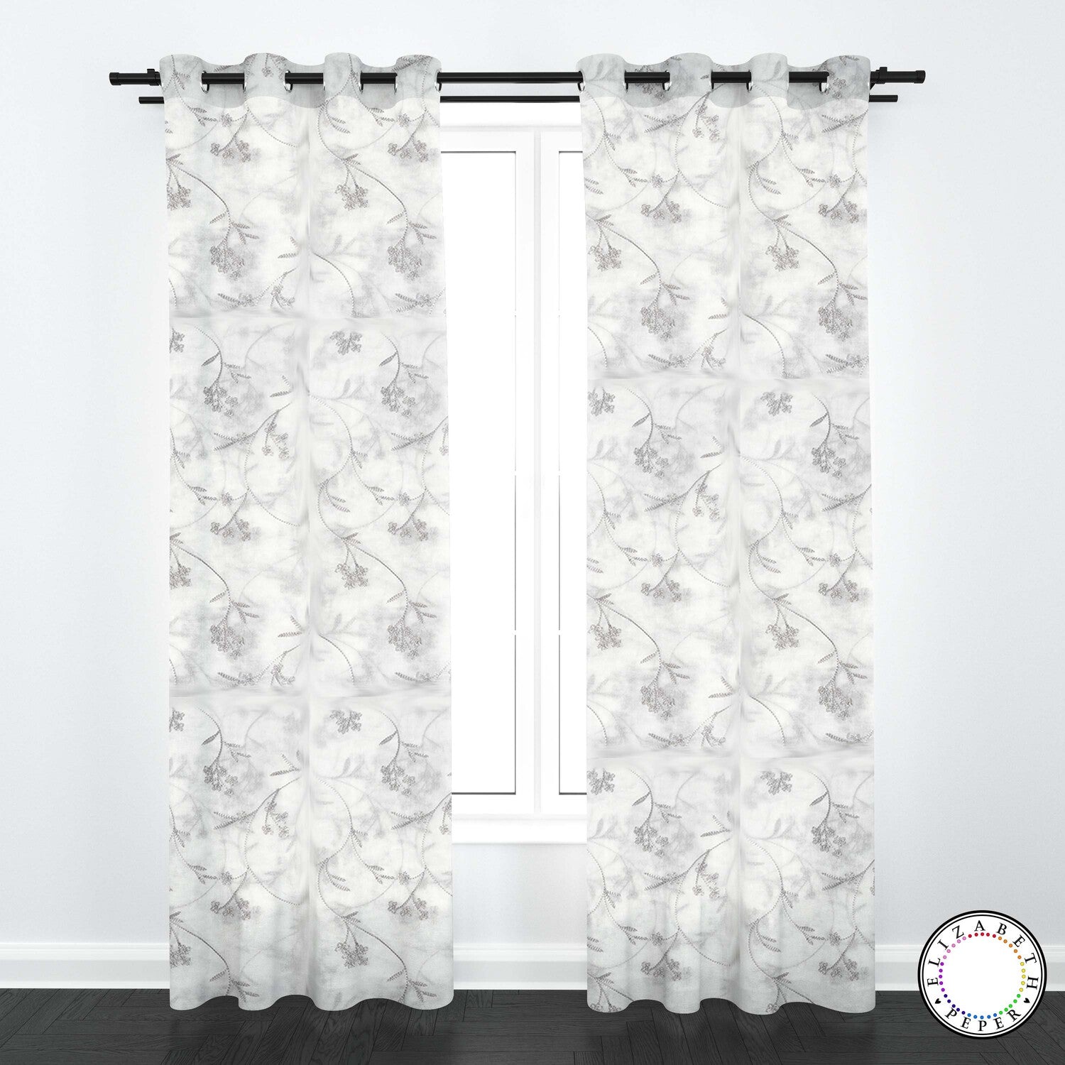 Set de Cortinas Visillo 2 Paños de 140 x 220 cm Gris