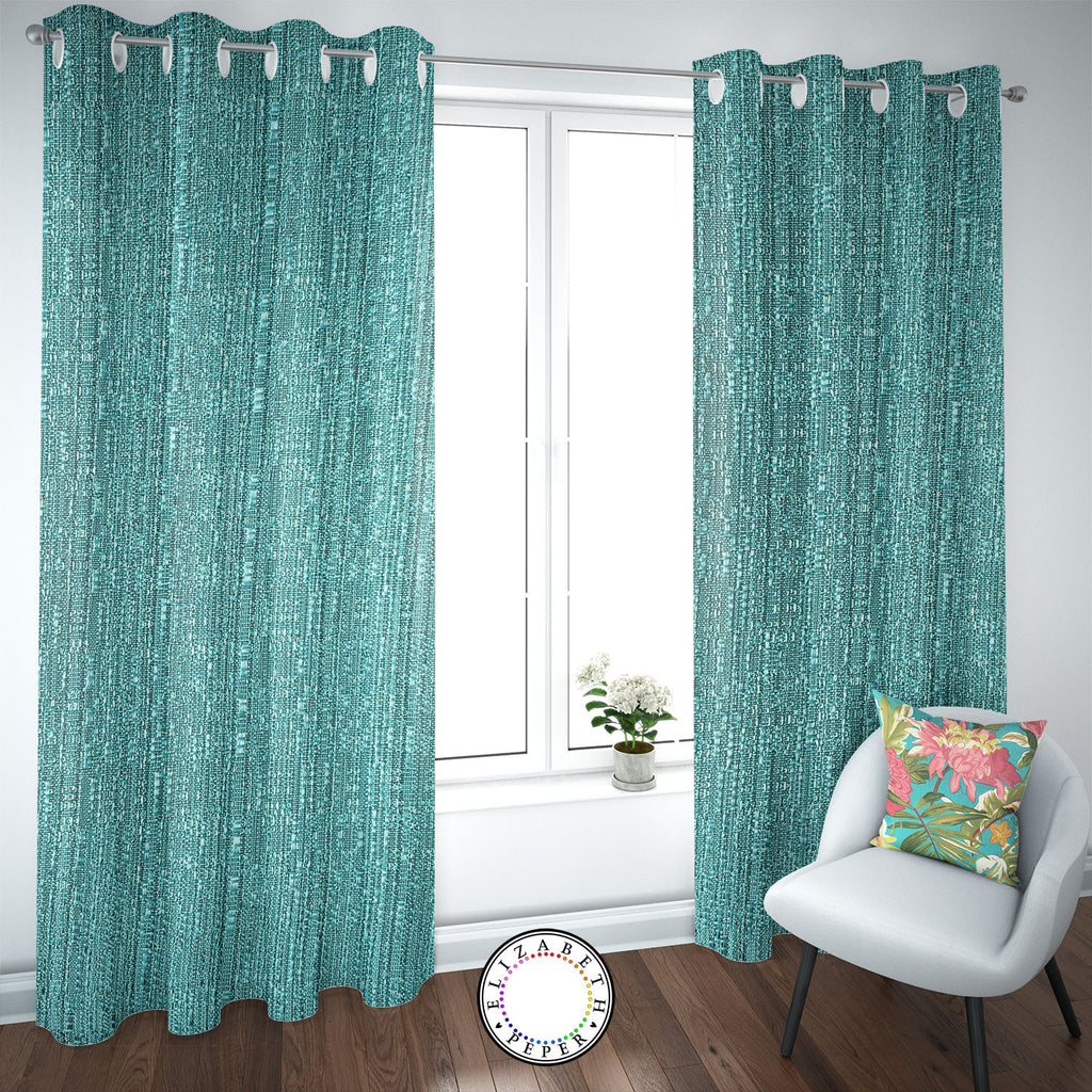 Set de Cortinas Hogar 2 Paños de 140 x 220 cm Turquesa