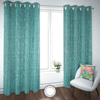 Set de Cortinas Hogar 2 Paños de 140 x 220 cm Turquesa