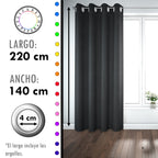 Set de Cortinas Blackout 2 Paños de 140 x 220 cm Negro