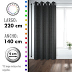 Set de Cortinas Hogar 2 Paños de 140 x 220 cm Negro