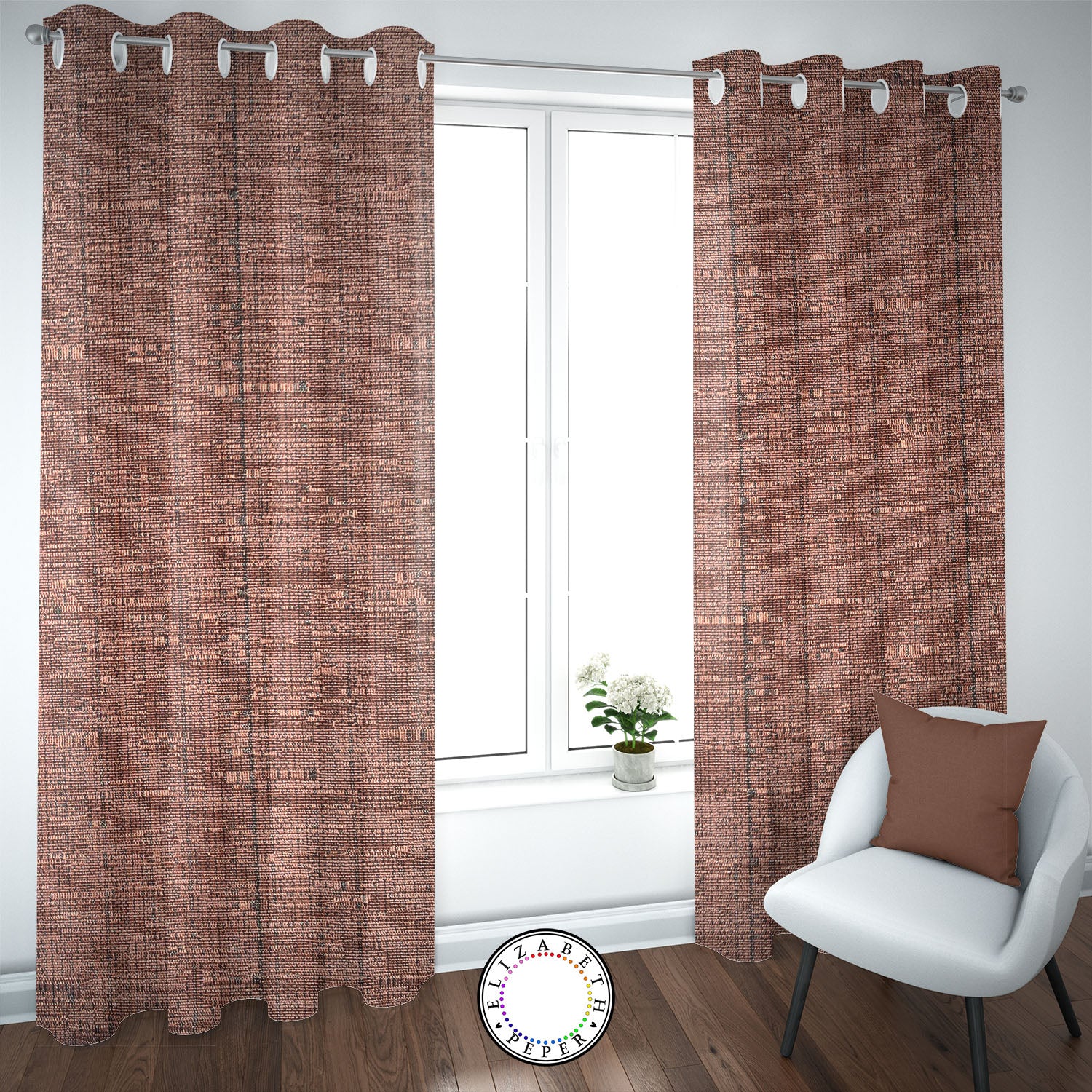 Set de Cortinas Hogar 2 Paños de 140 x 220 cm Cafe