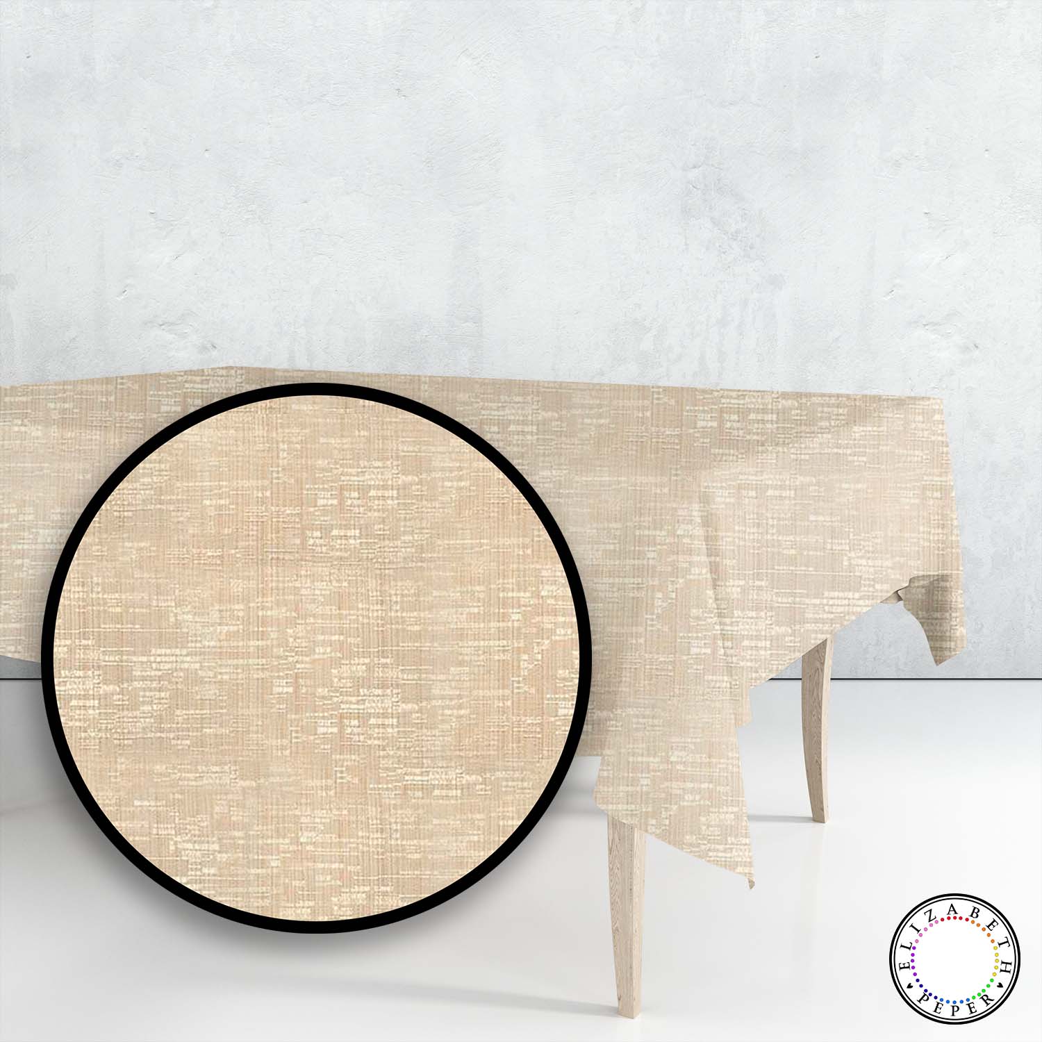 Mantel Para Mesa De Tela Color Textura Crema