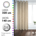 Set de Cortinas Hogar 2 Paños de 140 x 220 cm Beige