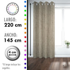 Set de Cortinas Textura Lino 2 Paños de 145 x 220 cm Beige