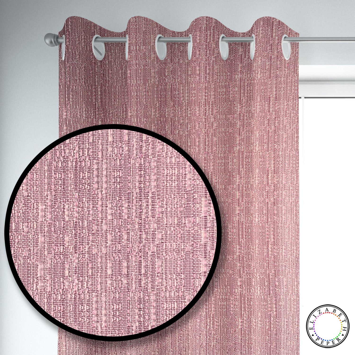 Set de Cortinas Hogar 2 Paños de 140 x 220 cm Rosa