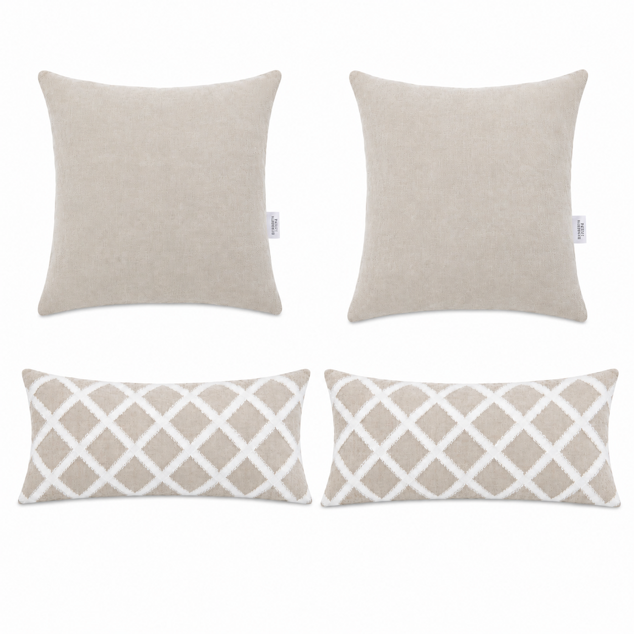 Pack Beige 4 cojines decorativos con relleno Elizabeth Peper