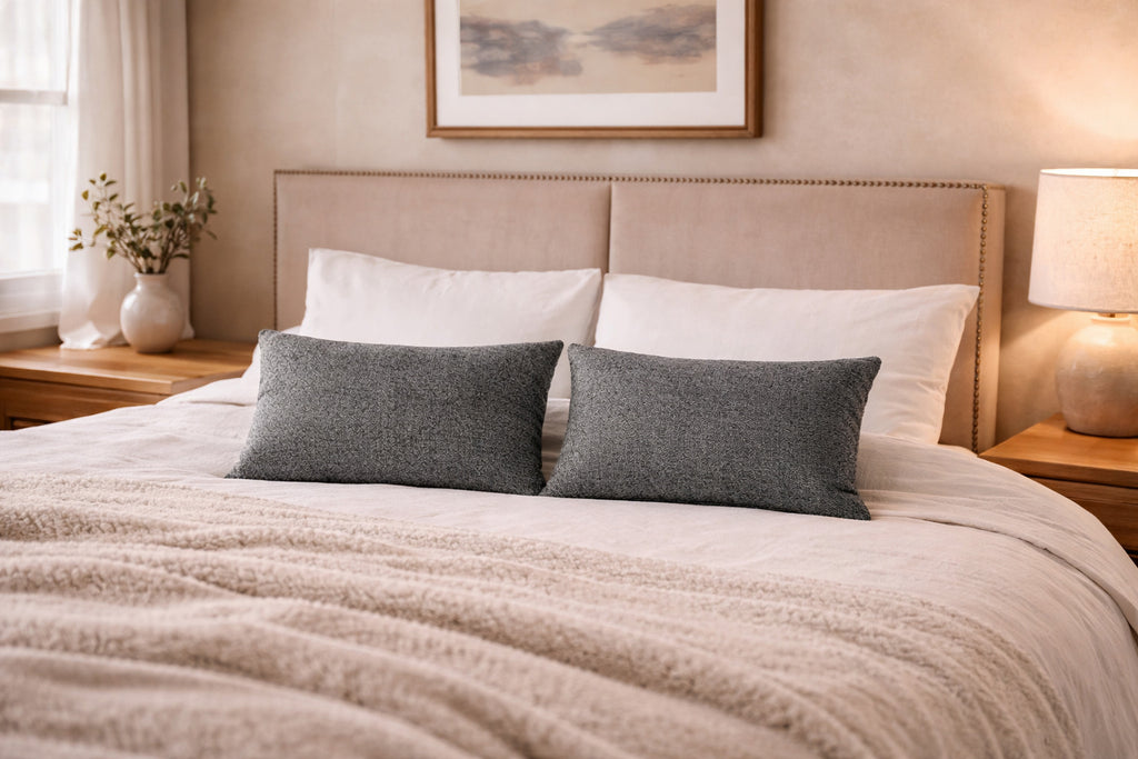 Funda Cojin Decorativo Diseño Lino Gris