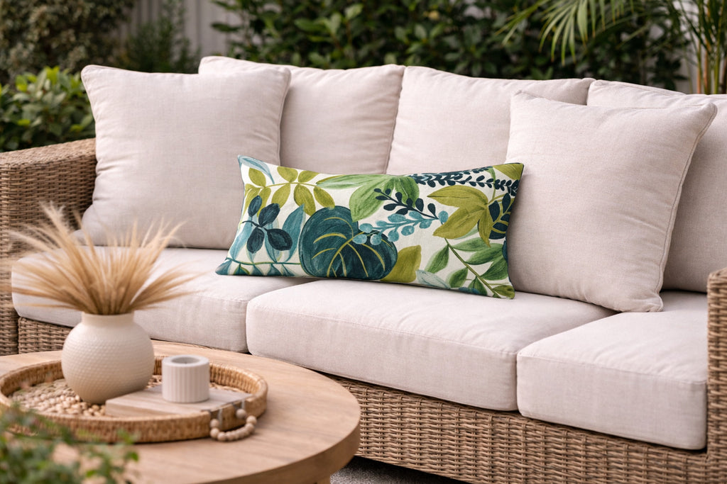 Funda Cojin Decorativo Diseño Verde Botanico