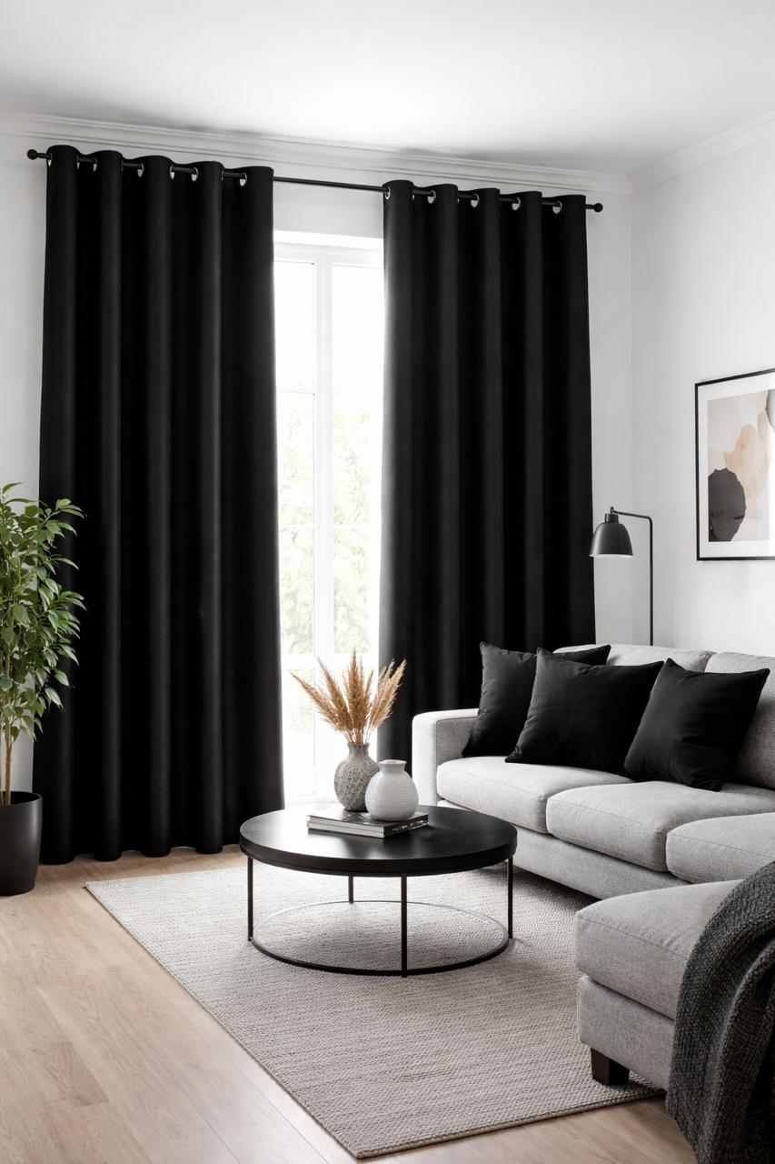 Funda Cojin Decorativo Diseño Lino Negro