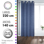 Set de Cortinas Blackout 2 Paños de 140 x 220 cm Azul